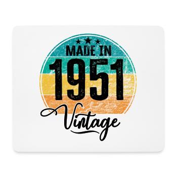 Vintage Made in 1951 Year of birth 1951 Birthday - Mouse Pad (horizontal) - white - Front