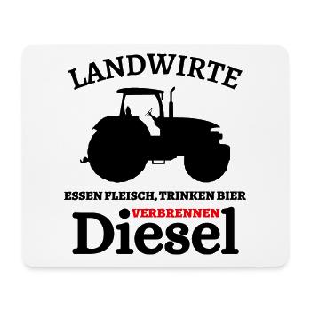 Landwirte- Essen Fleisch Trinken Bier ... - Mousepad (Querformat) - Weiß - Vorne
