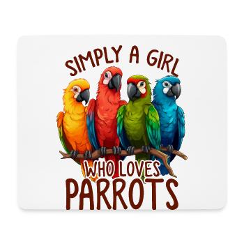 Perroquet Dames Drôle Perroquet Oiseau Dame Perroquet Amants - Tapis de souris (format paysage) - blanc - Devant