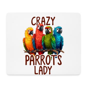 Perroquet fou Lady Budgie Maman Drôle d’oiseau Dame - Tapis de souris (format paysage) - blanc - Devant
