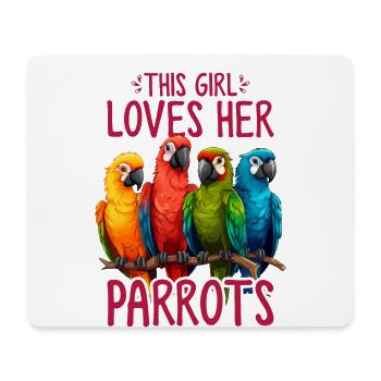 Perroquet Dames Oiseaux Perroquet Maman Drôle Perroquet Oiseau - Tapis de souris (format paysage) - blanc - Devant