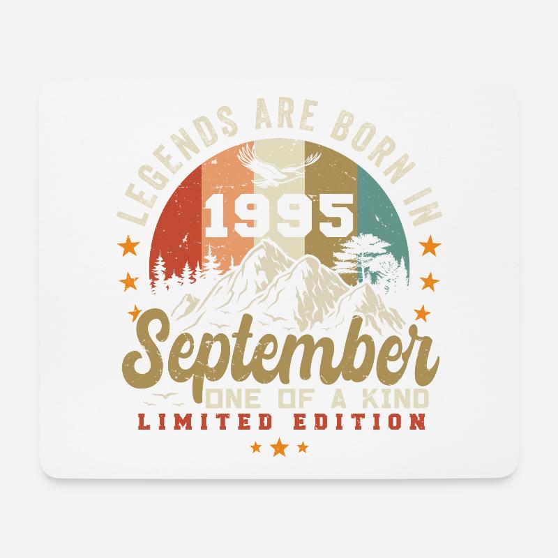 September 1995, Jahrgang 1995 geboren im September - Mousepad (Querformat) - Weiß