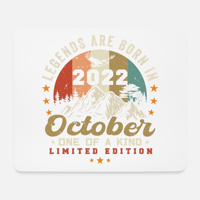 October 2022 - Birthday in October 2022 - Mouse Pad (horizontal) - white