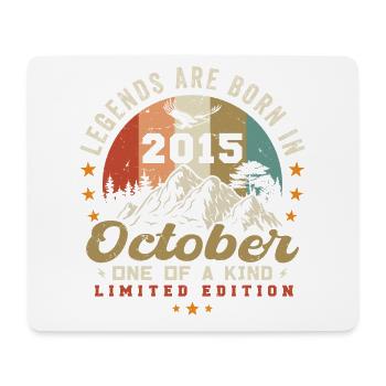 Oktober 2015 - Geburtstag im Oktober 2015 - Mousepad (Querformat) - Weiß - Vorne