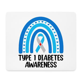 Typ-1-Diabetes-Bewusstsein Juveniler Diabetes T1D - Mousepad (Querformat) - Weiß - Vorne