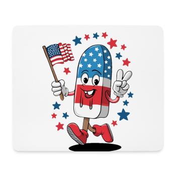 Eis am Stiel USA Amerikanische Flagge Patriot Frozen Dessert - Mousepad (Querformat) - Weiß - Vorne