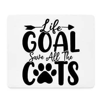 Objectif de vie Sauver tous les chats Animal Activist Meow - Tapis de souris (format paysage) - blanc - Devant