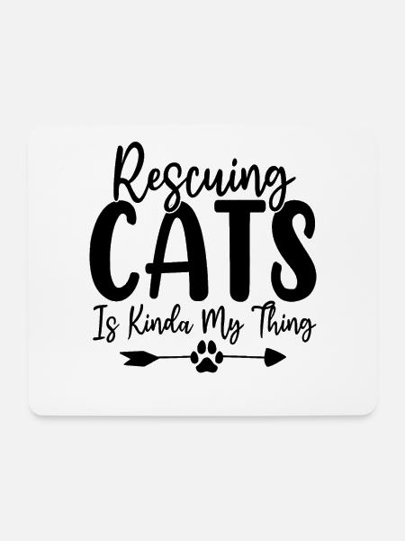 Katzen zu retten ist irgendwie mein Ding lustiges Tierheim - Mousepad (Querformat) - Weiß