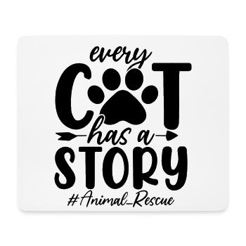 Chaque chat a une histoire Miaou Kitty Refuge Famille d’accueil - Tapis de souris (format paysage) - blanc - Devant