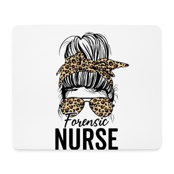 Forensische Krankenschwester Praktiker Messy Bun Leopard - Mousepad (Querformat) - Weiß - Vorne