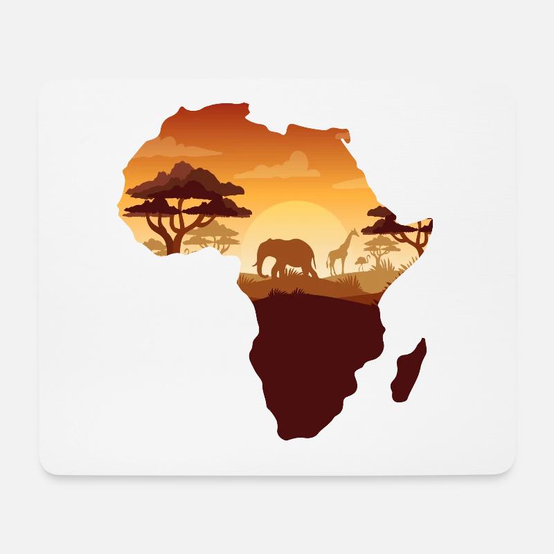 Afrika-Karte - Mousepad (Querformat) - Weiß