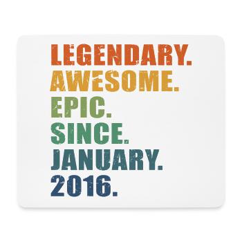 7. Geburtstag, Januar 2016, 7-jähriges Jubiläum - Mousepad (Querformat) - Weiß - Vorne