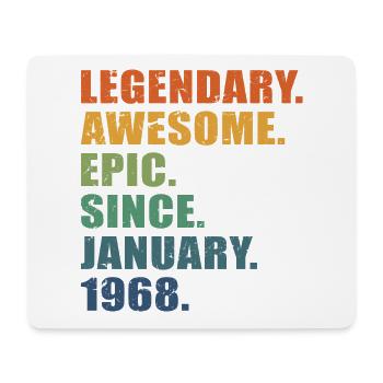 55. Geburtstag, Januar 1968, 55-jähriges Jubiläum - Mousepad (Querformat) - Weiß - Vorne