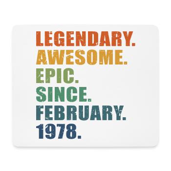 45th Birthday, February 1978, 45 Year Anniversary - Mouse Pad (horizontal) - white - Front