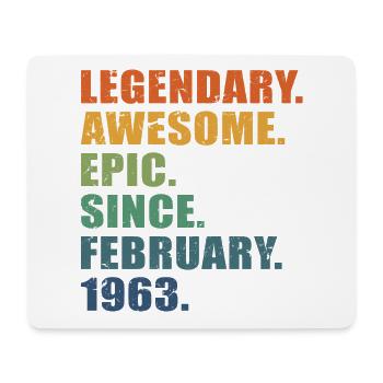 60. Geburtstag, Februar 1963, 60-jähriges Jubiläum - Mousepad (Querformat) - Weiß - Vorne