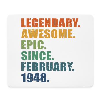 75th Birthday, February 1948, 75 Year Anniversary - Mouse Pad (horizontal) - white - Front