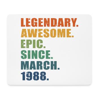 35th Birthday, March 1988, 35 Year Anniversary - Mouse Pad (horizontal) - white - Front
