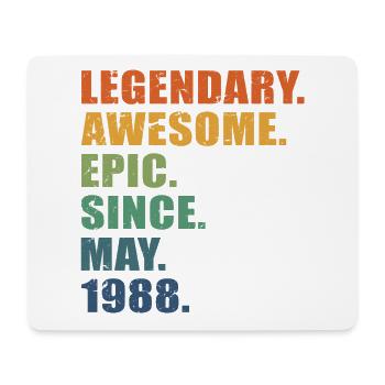 35th Birthday, May 1988, 35 Year Anniversary - Mouse Pad (horizontal) - white - Front