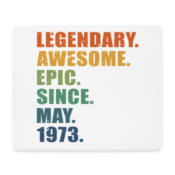 50th Birthday, May 1973, 50 Year Anniversary - Mouse Pad (horizontal) - white - Front