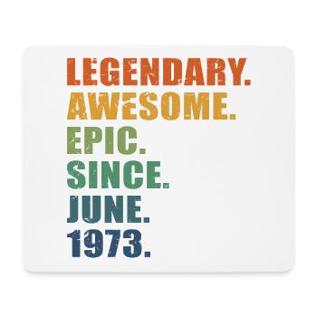 50. Geburtstag, Juni 1973, 50-jähriges Jubiläum - Mousepad (Querformat) - Weiß - Vorne