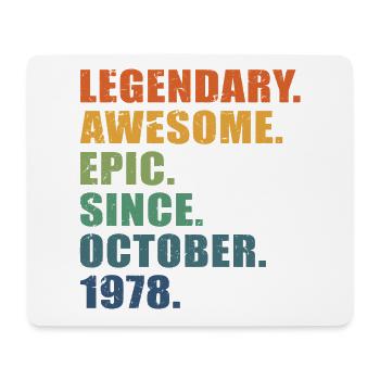 45th Birthday, October 1978, 45 Year Anniversary - Mouse Pad (horizontal) - white - Front