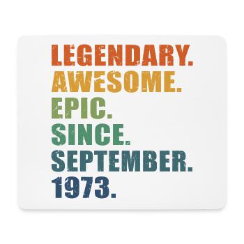 50th Birthday, September 1973, 50 Year Anniversary - Mouse Pad (horizontal) - white - Front