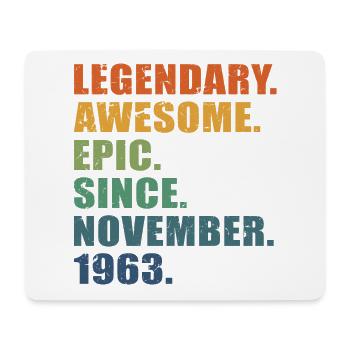 60. Geburtstag, November 1963, 60-jähriges Jubiläum - Mousepad (Querformat) - Weiß - Vorne