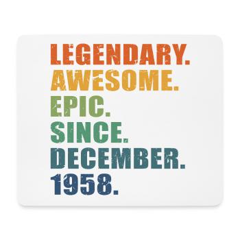 65th Birthday, December 1958, 65 Year Anniversary - Mouse Pad (horizontal) - white - Front