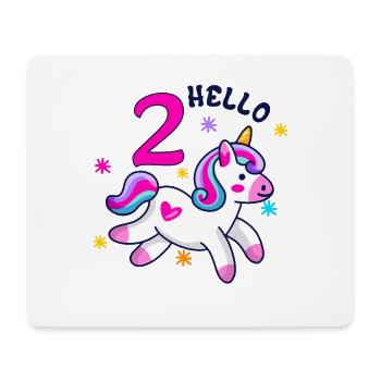 Hello Two Unicorn, second birthday - Mouse Pad (horizontal) - white - Front