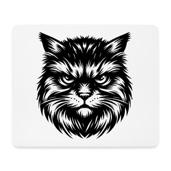 Cute cat portrait in black and white - Mouse Pad (horizontal) - white - Front