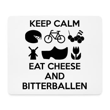 KEEP CALM Essen Sie Käse und Bitterballen Multi Color - Mousepad (Querformat) - Weiß - Vorne