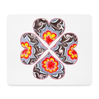 Clover 4 Hearts E 33 - Mouse Pad (horizontal) - white - Front