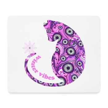 Cat with snowflake E 6 - Mouse Pad (horizontal) - white - Front