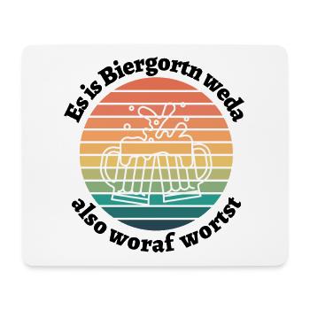 Biergordn weda- bayerischer Spruch - Mousepad (Querformat) - Weiß - Vorne