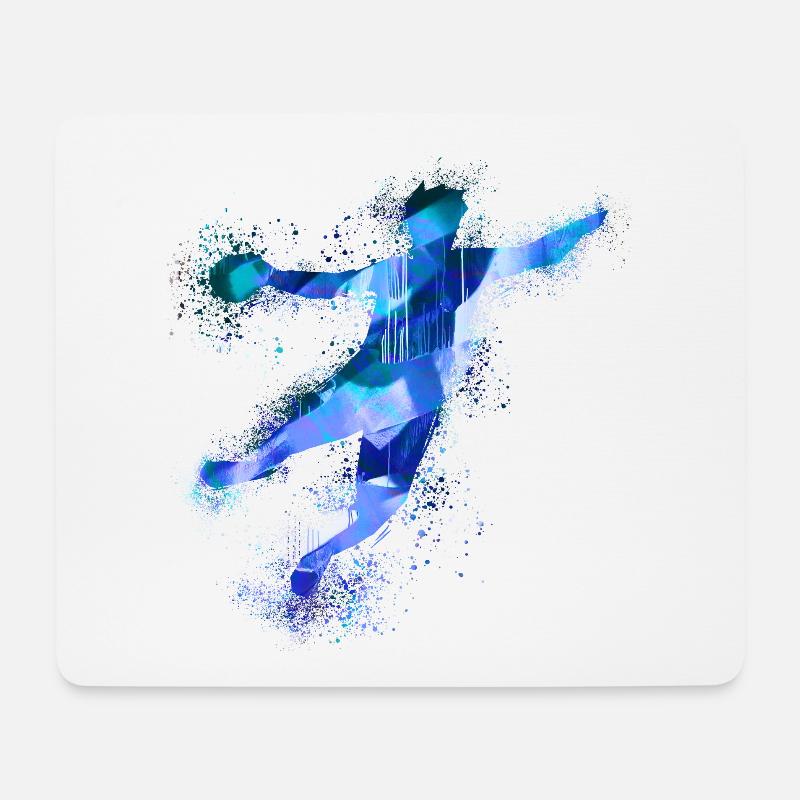 Handball, handballer, Beachhandball,Graffiti,blau - Tapis de souris (format paysage) - blanc