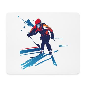 Biathlet im Farbwirbel - Mousepad (Querformat) - Weiß - Vorne