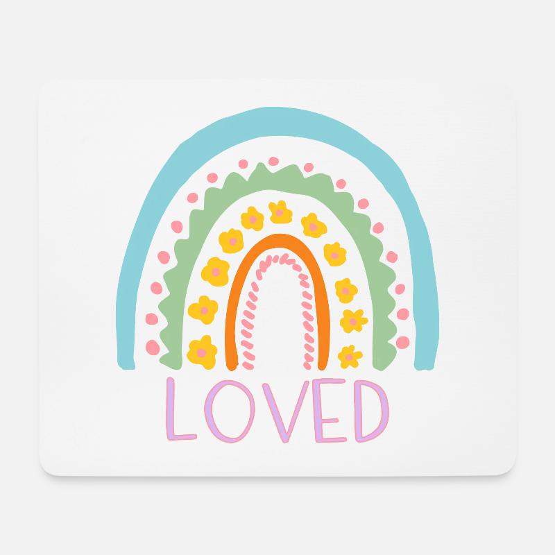 Loved - Regenbogen - Mousepad (Querformat) - Weiß
