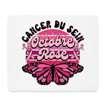 Papillon Retro Cancer Du Sein Octobre Rose - Tapis de souris (format paysage) - blanc - Devant