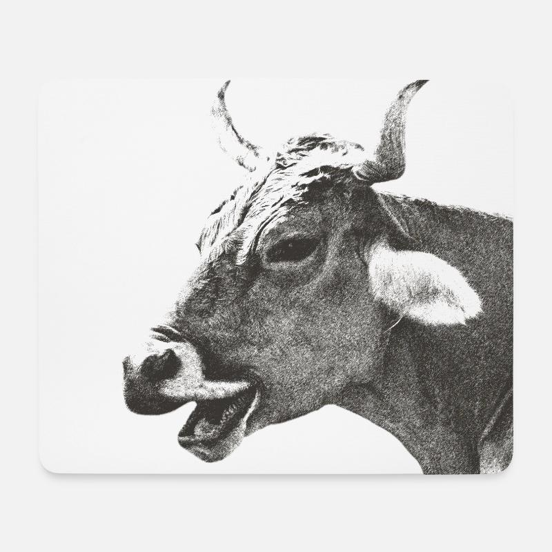 Lachende Kuh schiefer - Mousepad (Querformat) - Weiß