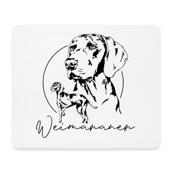 WEIMARANER Design Wilsigns Hunters Chiens de chasse - Tapis de souris (format paysage) - blanc - Devant