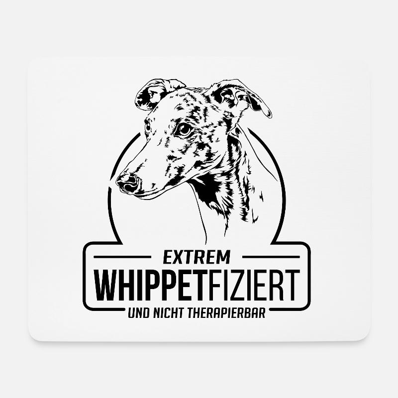 WHIPPETFIZIERT Whippet Hunde Spruch Wilsigns - Mousepad (Querformat) - Weiß