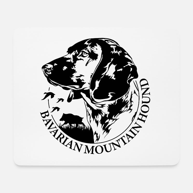 BAVARIAN MOUNTAIN HOUND Jagdhunde Hunde Wilsigns - Mousepad (Querformat) - Weiß