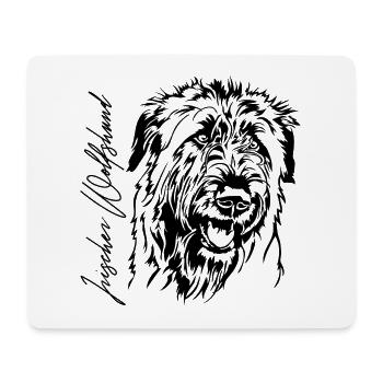 IRISCHER WOLFSHUND Portrait Windhunde Wilsigns - Mousepad (Querformat) - Weiß - Vorne