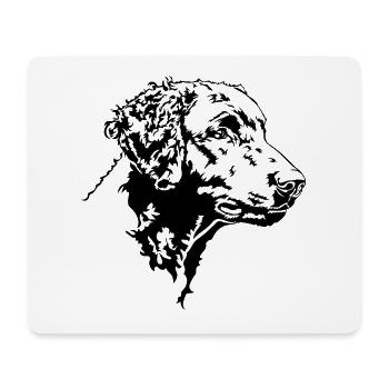 CURLY COATED RETRIEVER Hunde Portrait Wilsigns - Mousepad (Querformat) - Weiß - Vorne