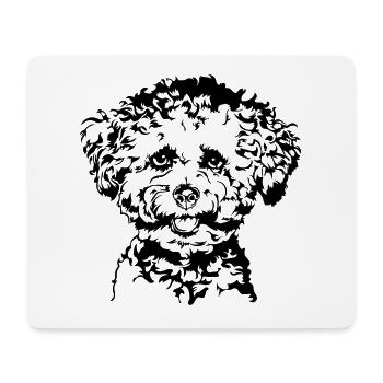 BICHON FRISE Portrait Chiens Wilsigns - Tapis de souris (format paysage) - blanc - Devant