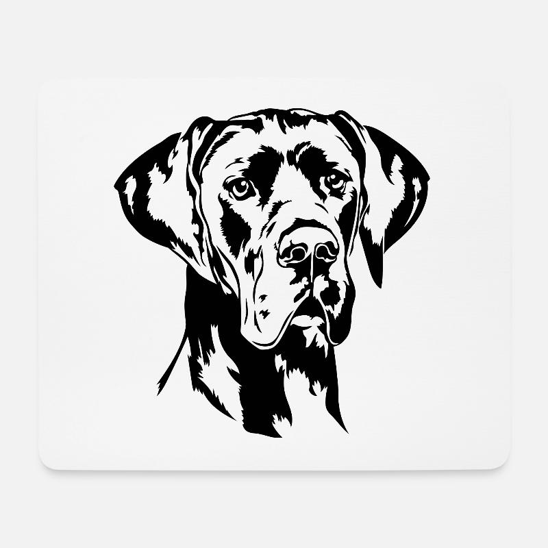 Deutsche Dogge Portrait Hundeportrait Wilsigns - Mousepad (Querformat) - Weiß