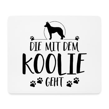 Die mit Koolie geht Hunde Hund Wilsigns - Mousepad (Querformat) - Weiß - Vorne