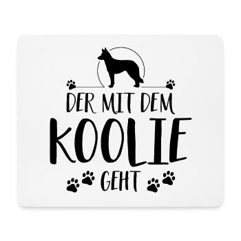 Der mit Koolie geht Hunde Hund Wilsigns - Mousepad (Querformat) - Weiß - Vorne