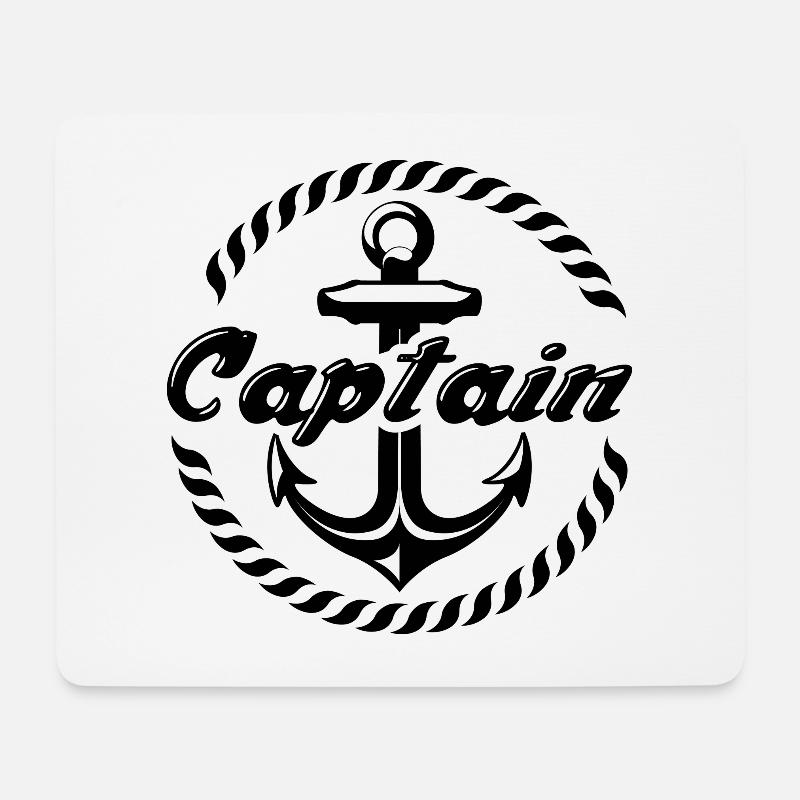 Kapitän - Mousepad (Querformat) - Weiß