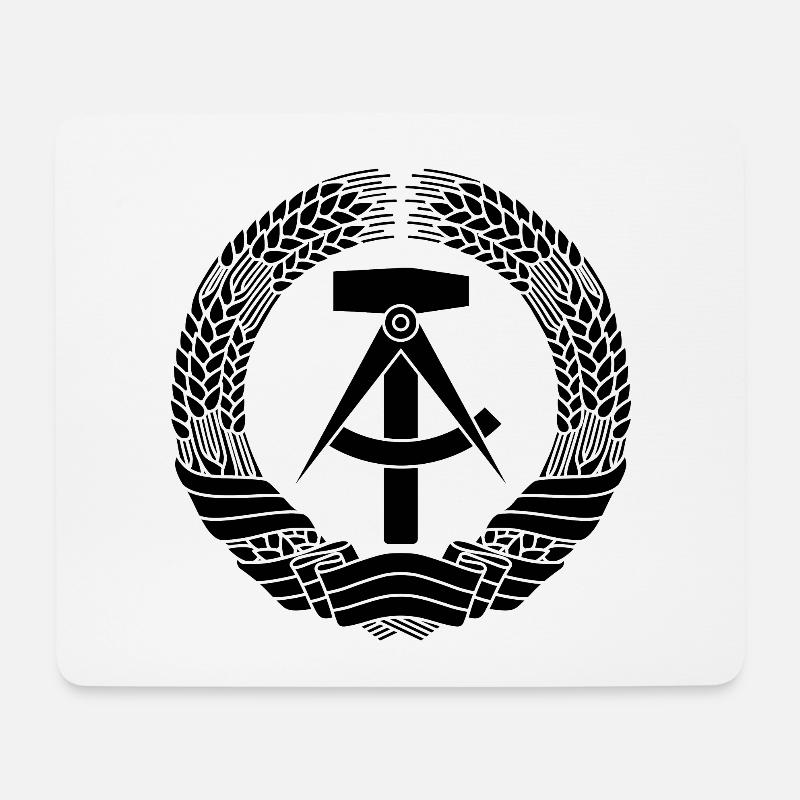 DDR Wappen (schwarz) - Mousepad (Querformat) - Weiß